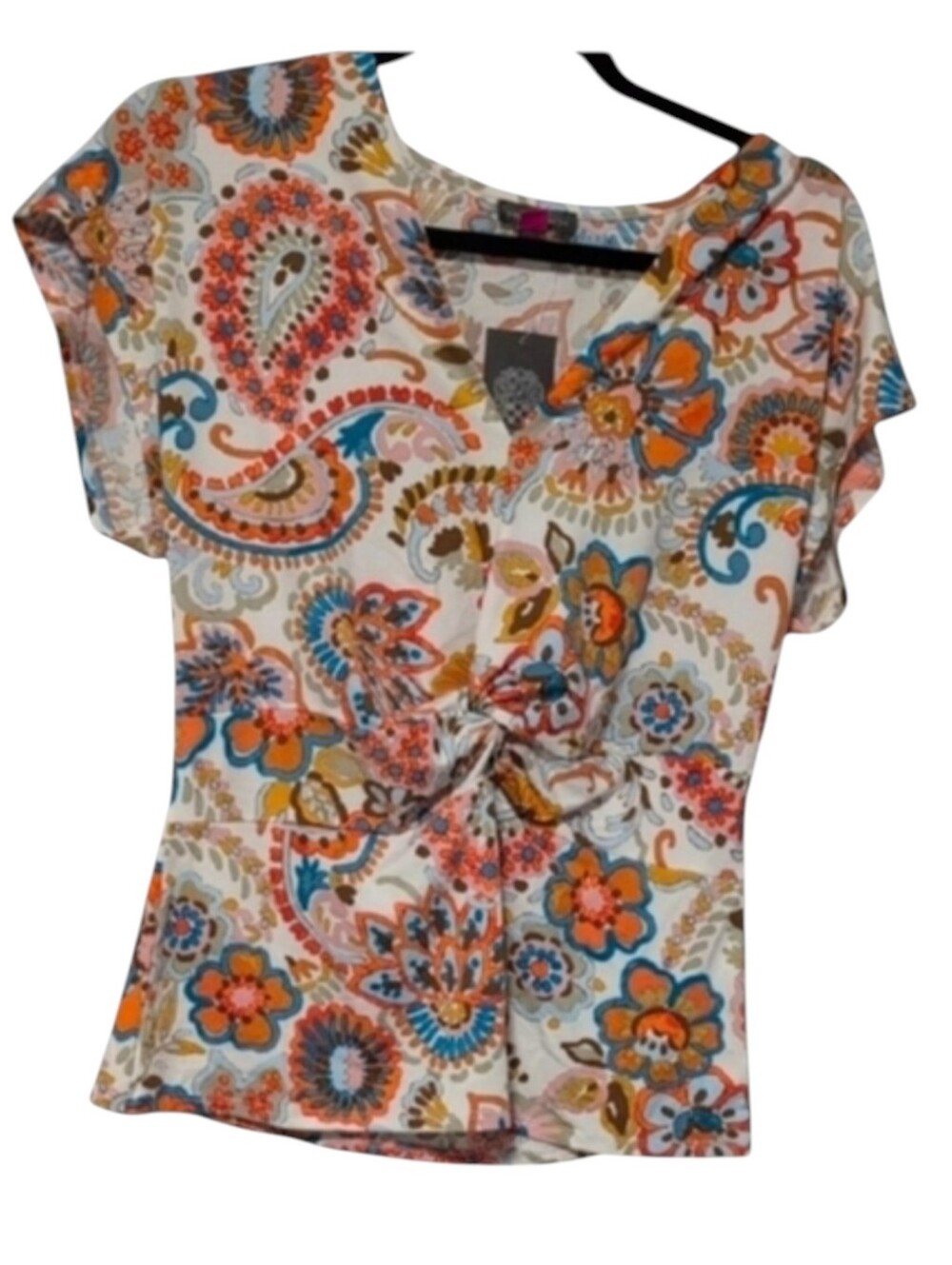 Vince Camuto Floral Paisley Peplum Blouse Size Medium